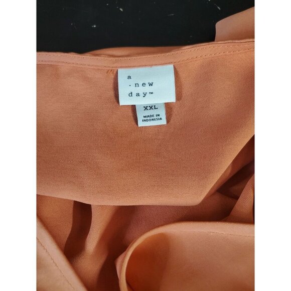 A New Day Salmon Cami Womens Sz XXL 2x Tank Top Shirt Spaghetti Straps - Picture 2 of 4